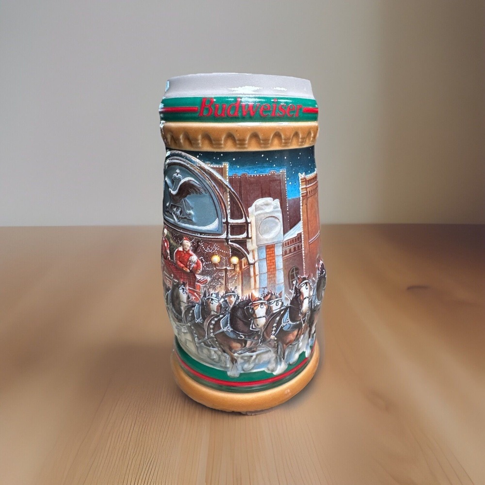 Budweiser 1997 Holiday‎ Stein Beer Mug CS313 Home For The Holidays